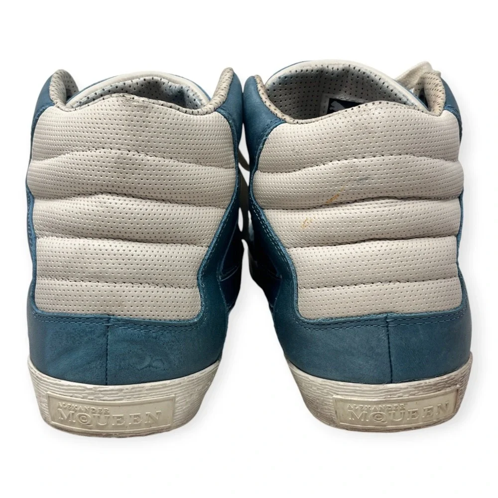 Alexander McQueen Puma Street Climb Men 10 High Top Sneakers 354430 Blue Leather - Picture 2 of 16